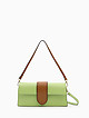 Зеленая сумка-багет из плотной кожи  Folle