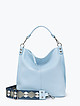 Голубая сумка-хобо из мягкой кожи  Sara Burglar