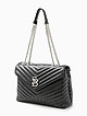 Черная стеганая сумка кросс-боди с ремешком-цепью  Sara Burglar