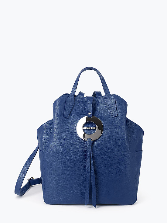 Мягкий рюкзак из синей кожи  Di Gregorio