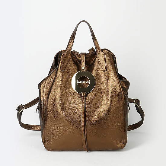Мягкий рюкзак из бронзовой кожи  Di Gregorio