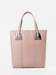 Пудрово-розовая сумка-тоут из крупнозернистой кожи  Di Gregorio
