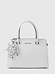 Белая сумка-тоут из плотной сафьяновой кожи с красивым брелоком  Fiato Dream