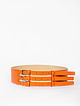 Широкий кожаный ремень оранжевого цвета  Jazy Williams