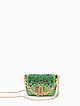 Зеленая мини-сумка кросс-боди из текстиля со стразами  Alex Max