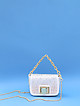 Белая мини-сумка кросс-боди из текстиля со стразами  Alex Max