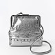 Серебристая сумка-клатч из мягкой кожи с ремешком на плечо  ERMANNO Ermanno Scervino