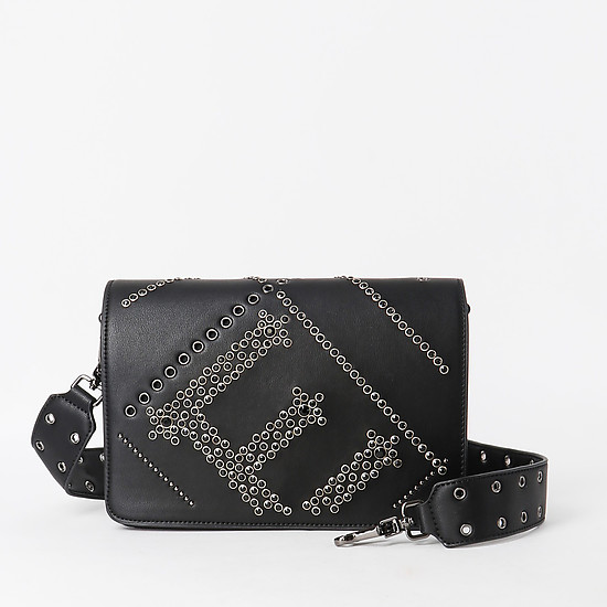 Черная сумочка-клатч из экокожи с комплектом из двух ремней  ERMANNO Ermanno Scervino