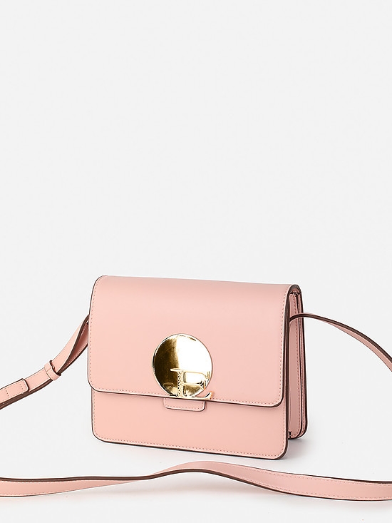 Прямоугольная пудрово-розовая сумочка кросс-боди из экокожи с пряжкой  ERMANNO Ermanno Scervino