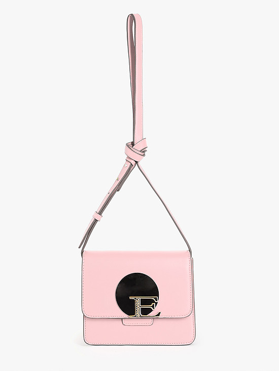 Пудрово-розовая сумочка кросс-боди из экокожи с крупной пряжкой  ERMANNO Ermanno Scervino