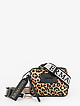 Маленькая сумочка из экокожи с леопардовым принтом, черными вставками и текстильным ремешком  ERMANNO Ermanno Scervino