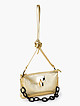 Серебристо-золотистая сумочка-клатч из мягкой кожи и ручкой-цепью и длинным ремешком  ERMANNO Ermanno Scervino