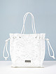 Белая текстильная кружевная сумка с ручками на плечо  ERMANNO Ermanno Scervino