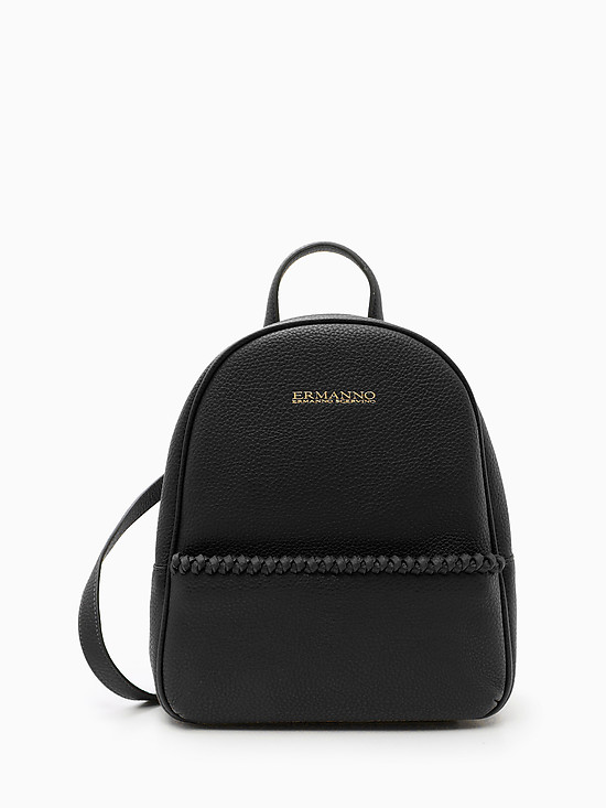 Черный рюкзак из мягкой экокожи  ERMANNO Ermanno Scervino