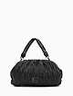 Черная сумка-багет среднего размера из мягкой экокожи с плетеным тиснением  ERMANNO Ermanno Scervino