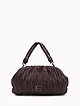 Темно-коричневая сумка-багет среднего размера из мягкой экокожи с плетеным тиснением  ERMANNO Ermanno Scervino