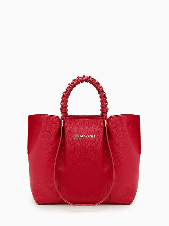 Красная сумка-тоут из экокожи с двумя ручками  ERMANNO Ermanno Scervino