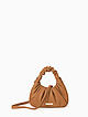 Маленькая коричневая сумка-багет из мягкой экокожи со складками  Alex Max