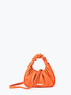 Маленькая оранжевая сумка-багет из мягкой экокожи со складками  Alex Max