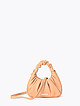 Маленькая пастельно-персиковая сумка-багет из мягкой экокожи со складками  Alex Max