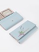 Пастельно-голубой кожаный бумажник с принтом лаванды на кнопке  Alessandro Beato