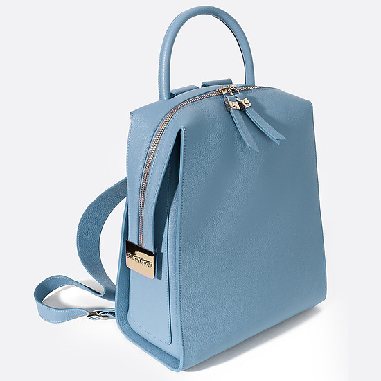 Голубой рюкзак из кожи  Gironacci
