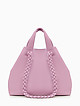 Нежно-розовая сумка-тоут из мягкой кожи с плетеными ручками  Folle