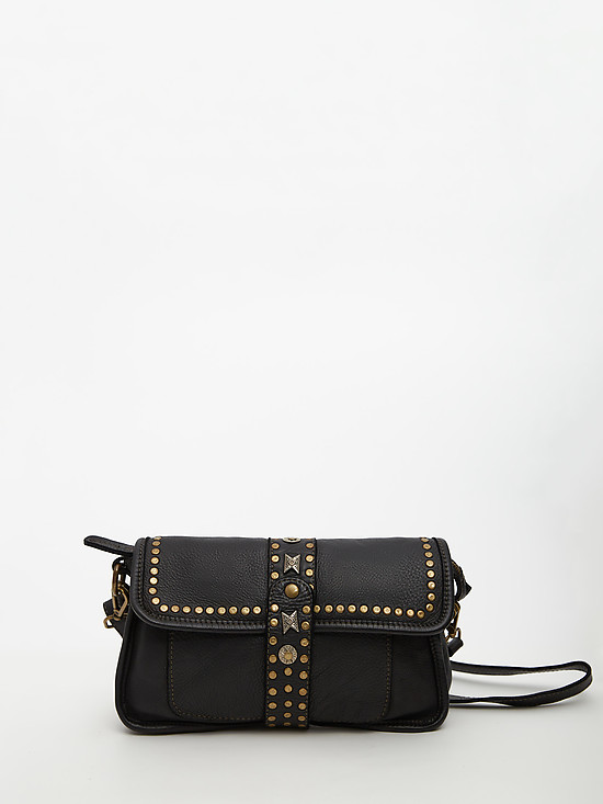 Черная сумочка-багет из мягкой кожи с винтажным эффектом  Jazy Williams