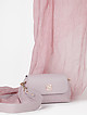 Пастльно-розовая сумочка кросс-боди - багет из кожи и плетеной соломки рафии  BE NICE