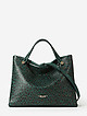 Зеленая сумка-тоут из мягкой кожи с леопардовым принтом  KELLEN