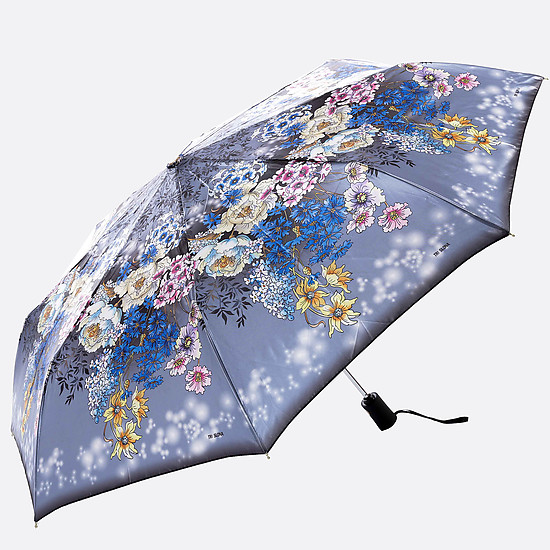 Серый зонт с цветочным принтом  Tri Slona