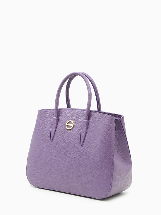 Фиолетовая базовая сумка-тоут из крупнозернистой кожи  Folle