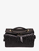 Черная кожаная сумка-боулер с узорным тиснением  Jadise