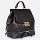 Рюкзак из натуральной кожи черного цвета с молниями по низу  Giuliani Romano