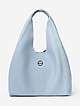 Голубая сумка-шоппер из мягкой кожи  Folle
