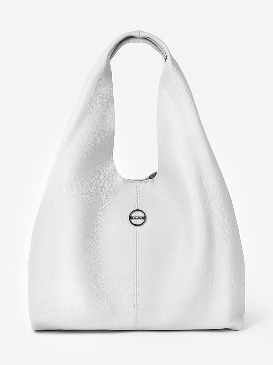 Белая сумка-шоппер из мягкой кожи  Folle