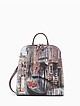 Рюкзак с отстегивающимися лямками из плотной кожи с пейзажным принтом Венеции  KELLEN