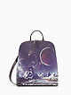 Рюкзак с отстегивающимися лямками из бордовой лаковой кожи с космическим принтом  KELLEN