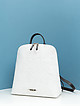 Белый рюкзак с отстегивающимися лямками из плотной кожи с узорным тиснением  KELLEN