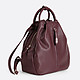 Вместительный бордовый рюкзак из натуральной мягкой кожи  KELLEN