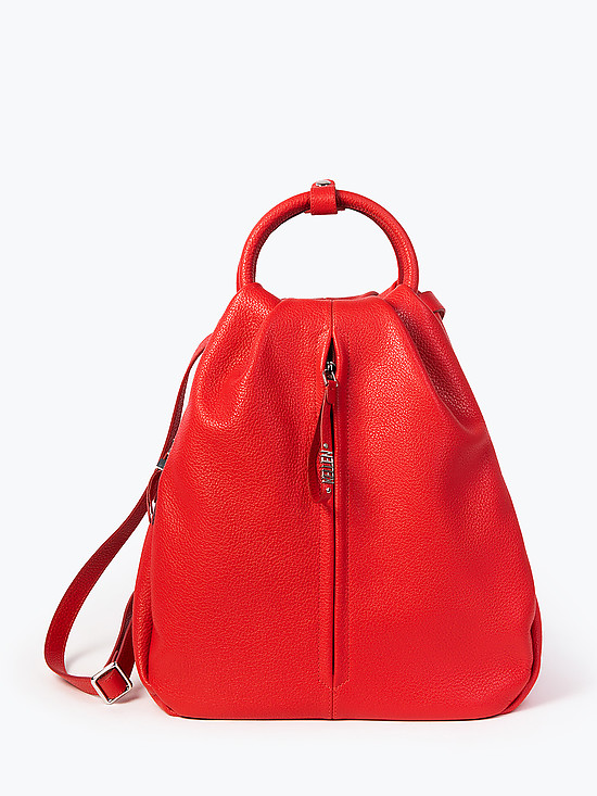 Ярко-красный рюкзак-капля из мягкой кожи  KELLEN