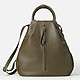 Вместительный рюкзак цвета хаки с текстурным узором среднего размера из натуральной кожи  KELLEN