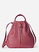 Розовый кожаный рюкзак-капля  KELLEN