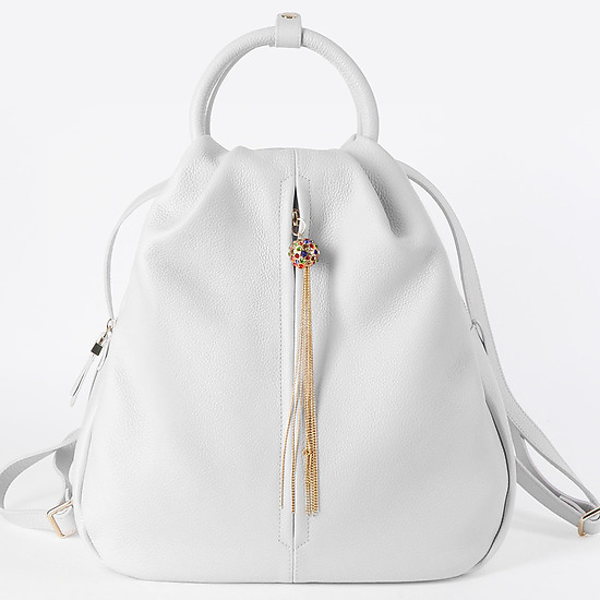 Белая сумка-рюкзак из мягкой кожи  KELLEN