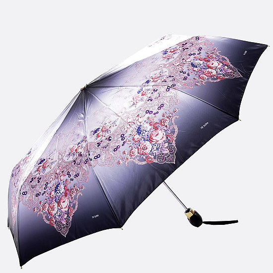 Складной зонт с ручкой из экокожи  Tri Slona