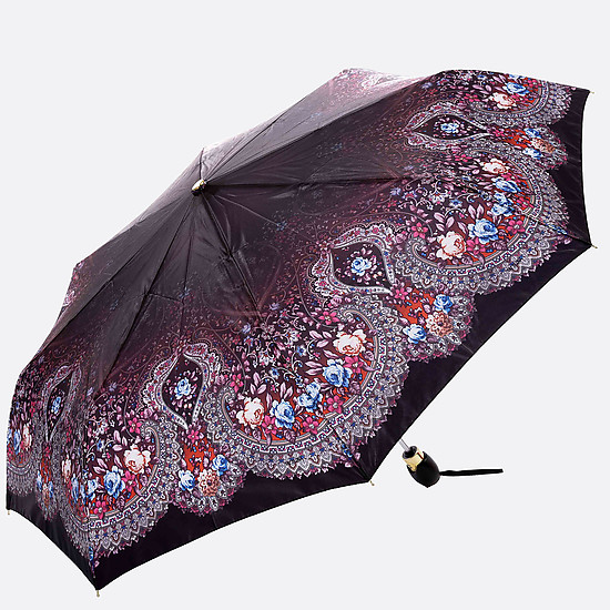 Женский зонт автомат с цветным принтом цветов  Tri Slona