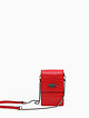 Ярко-красная сумочка для телефона с тиснением под кожу крокодила  Folle