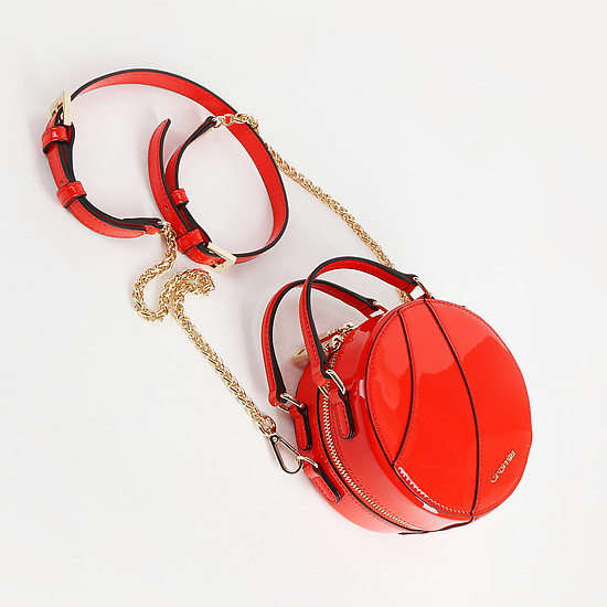 Красная лаковая сумочка в круглом дизайне Koa  Cromia