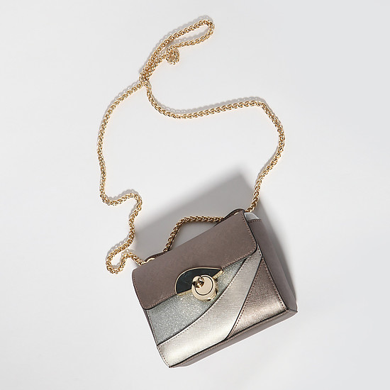 Кожаная сумка кросс-боди в стальном оттенке Caribe  Cromia