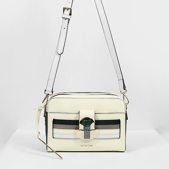 Светлая сумка кросс-боди с контрастными вставками Maeva  Cromia
